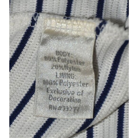 Lauren Conrad Sun Dress Navy Nautical Cross Back Size L Fit & Flare Preppy Lined - Picture 10 of 11